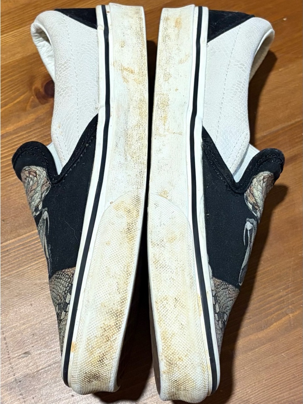 Vans Slip-On Sneakers with Snake Graphic - Black/White - Picture 2 of 6